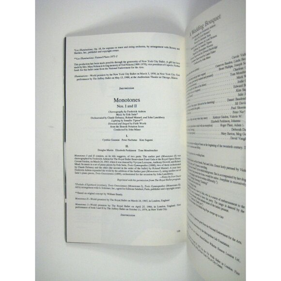 Kennedy Center Stagebill 1989 Joffrey Ballet Gerald Arpino Penelope Curry Miner - Picture 6 of 7